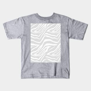 ZEBRA GRAY AND WHITE ANIMAL PRINT Kids T-Shirt